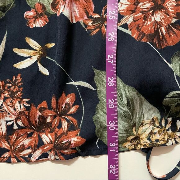 Forever 21 Navy Tropical Floral Wrap Mini Dress Size M NWT - Picture 8 of 11